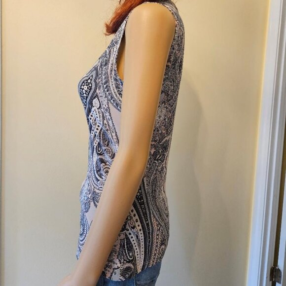 Tommy Hilfiger -Women`s Stretch Keyhole Sleeveless Summer Shirt Blouse XS - Picture 3 of 7